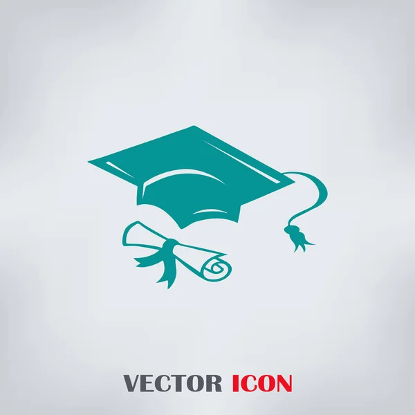 Boné de formatura e ícone da web diploma. ilustração vetorial —  Vetores de Stock