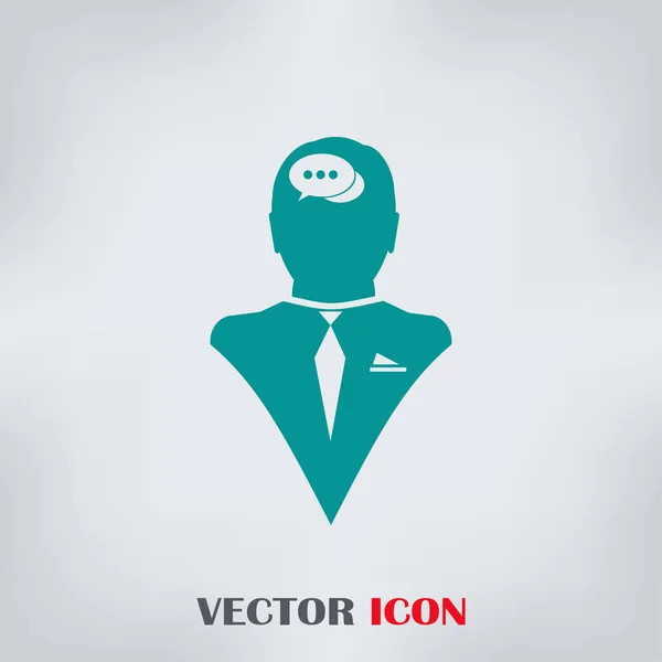 Cabeza humana con burbuja del habla, icono. Vector Eps 10 — Vector de stock