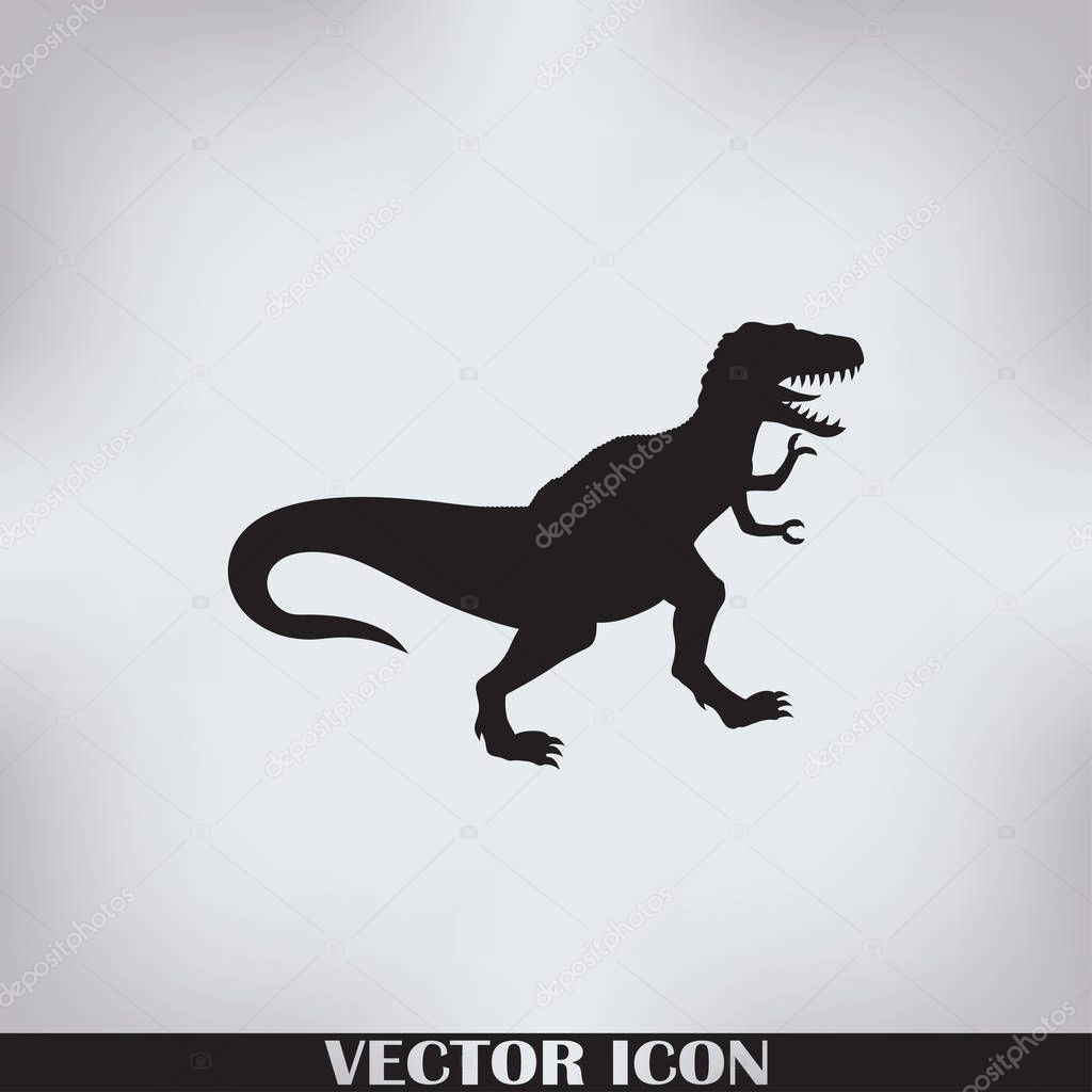 Dinosaur icon isolated. Dinosaur vector logo. Flat design style.