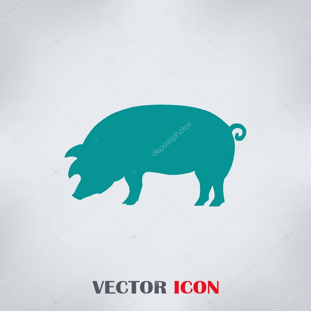 pig Icon isolated on background. Modern flat pictogram. Logo illustration