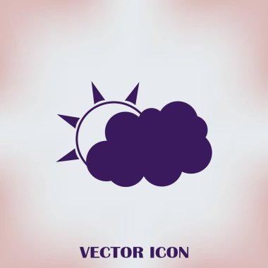 Web simgesi. Güneşin ve bulutların