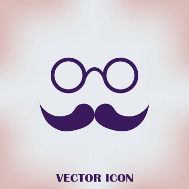 Bıyık ve gözlük vektör simgesi.