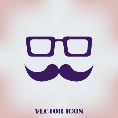 Bıyık ve gözlük vektör simgesi.
