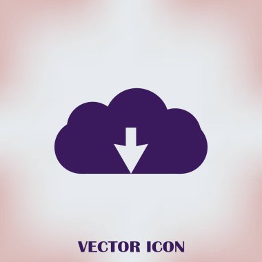 Bulut vektör aşağı ok ile kroki simgesi