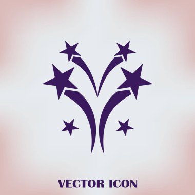 Fireworks simgesini, anahat vektör işareti. logo illüstrasyon
