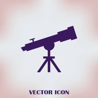 Teleskop simge vektör, katı illüstrasyon