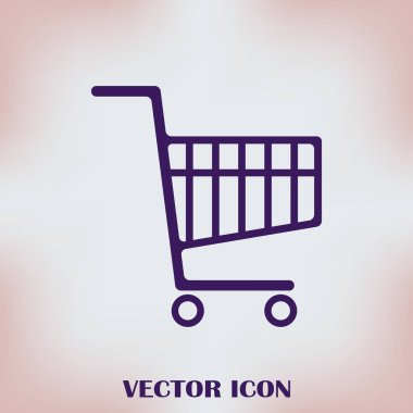 Sepet vektör simgesi. Düz tasarım stili