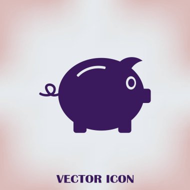 Kumbara. Anahat tarzı tamamen ölçeklenebilir vektör simgesi.