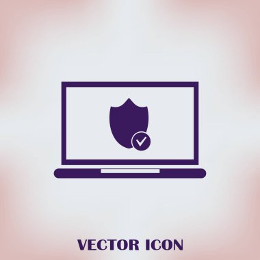 vektör dizüstü kalkan simgesi