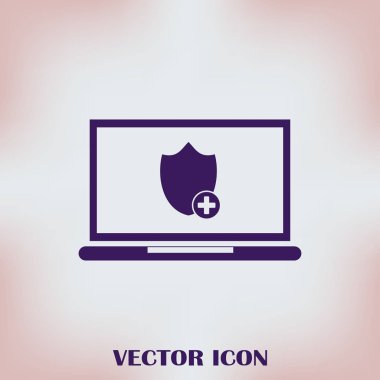 vektör dizüstü kalkan simgesi