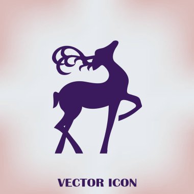 Bir arka plan üzerinde ayakta geyiği siluet. Vektör çizim.