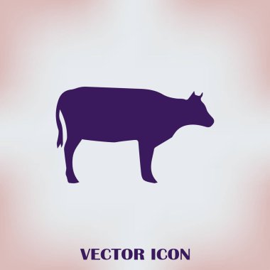 İnek siluet. Vektör simgesi.