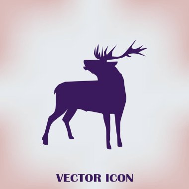 Bir arka plan üzerinde ayakta geyiği siluet. Vektör çizim.