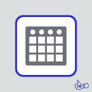 Takvim izole düz Web telefon simgesi siluet