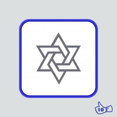 Davut'un yıldızı. Simge vektör