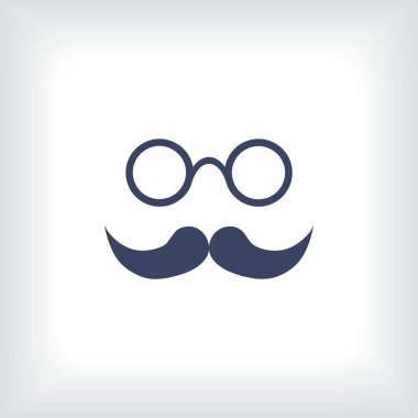 Bıyık ve gözlük vektör simgesi.