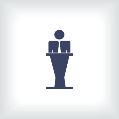 Hoparlör vektör simgesi. Tribün örnek konuşan hatip.