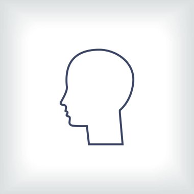 İnsan kafası. Düz illüstrasyon.