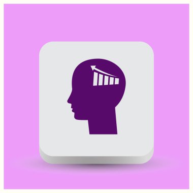 Bir grafik ile bir adam baş siluet çizimi