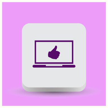 başparmaklar yukarı ya da benzeri semboller dizüstü bilgisayar ekran stok vektöründen gelir