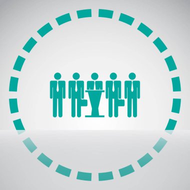 İnsanlar renk arka plan üzerinde izole trendy düz stil simgesinde. Kalabalık işareti. Web sitesi tasarımı kişi simgesi