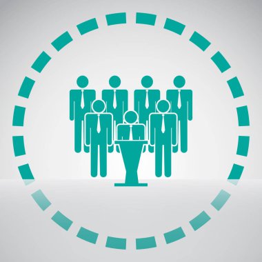 İnsanlar renk arka plan üzerinde izole trendy düz stil simgesinde. Kalabalık işareti. Web sitesi tasarımı kişi simgesi