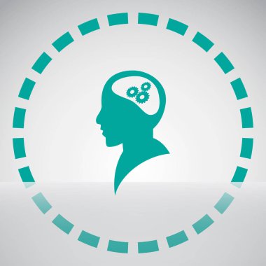 Gears'ı set olarak bir beyin ile insan kafa siluet. fikir ve İnovasyon kavramı