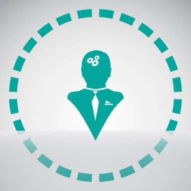 Gears'ı set olarak bir beyin ile insan kafa siluet. fikir ve İnovasyon kavramı