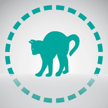 kedi silüeti. Vektör çizim.