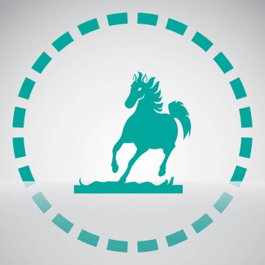 at güzel vektör siluet yetiştirme