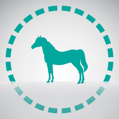 at güzel vektör siluet yetiştirme