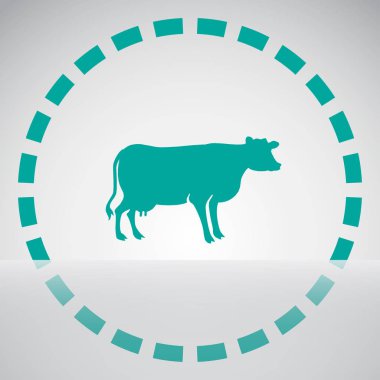 İnek siluet. Vektör simgesi.