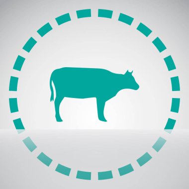 İnek siluet. Vektör simgesi.