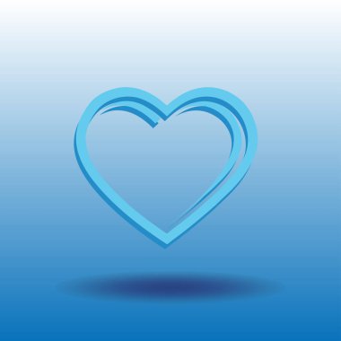 Kalp vektör simgesi, aşk sembolü. Sevgililer günü işareti