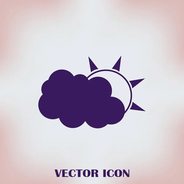 Web icon. Sun and clouds — Stock Vector