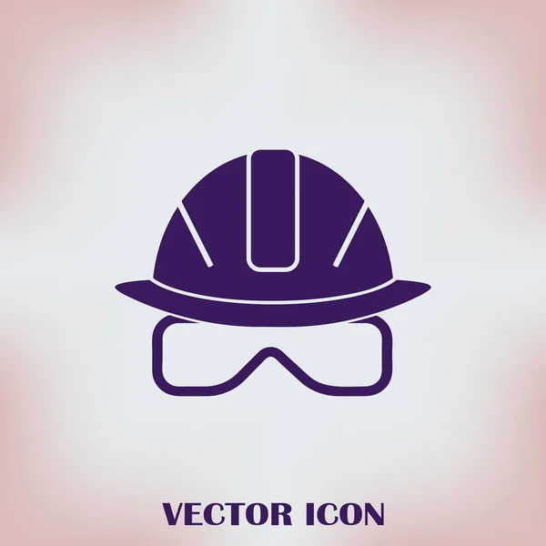 Ícone de capacete de construção em desenho animado estilo ilustração vetorial . — Vetor de Stock