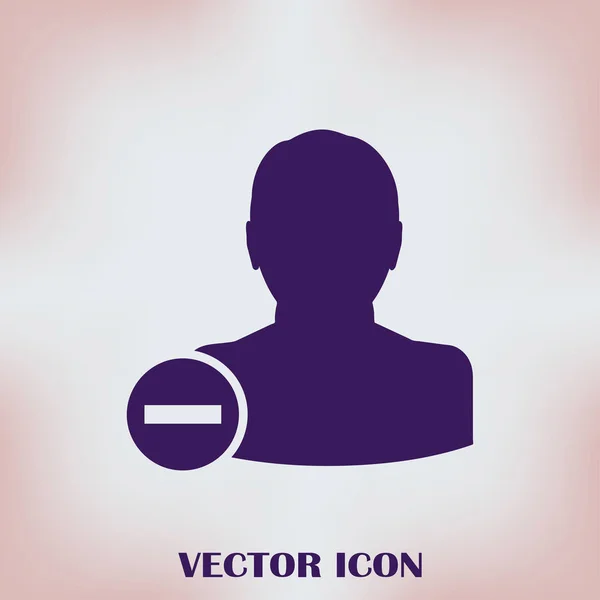 User profile sign web icon with delete glyph. Vector illustration design element eps10 — Stock Vector