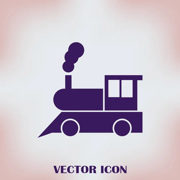 Ícone do trem: pictograma de locomotiva de motor a vapor clássico antigo — Vetor de Stock