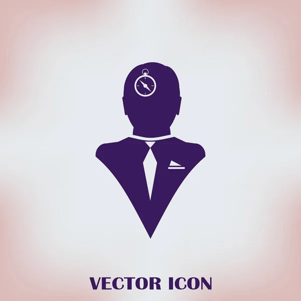 Векторная икона головы думать силуэтом векторного человека и его разумом о компасе и протраве — стоковый вектор