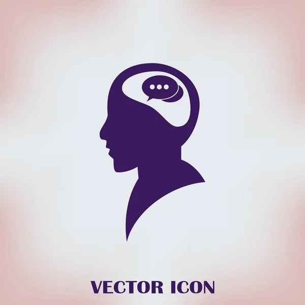 Menschenkopf mit Sprechblase, Symbol. Vektor Folge 10 — Stockvektor