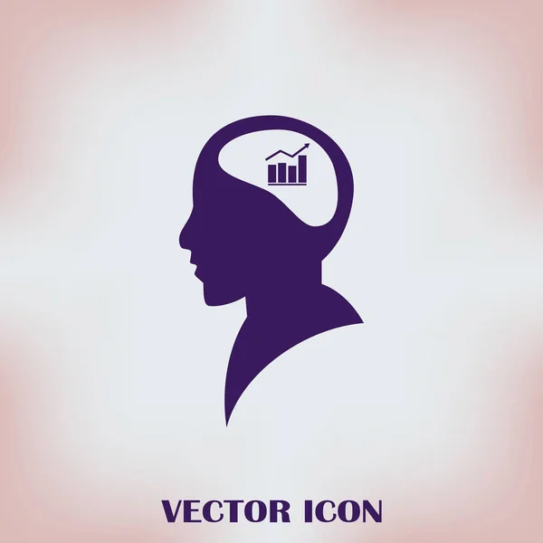 Иллюстрация силуэта головы человека с графиком — стоковый вектор
