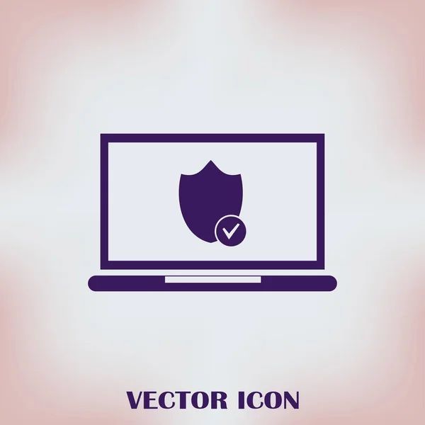 Vector laptop shield Icon — Stock Vector