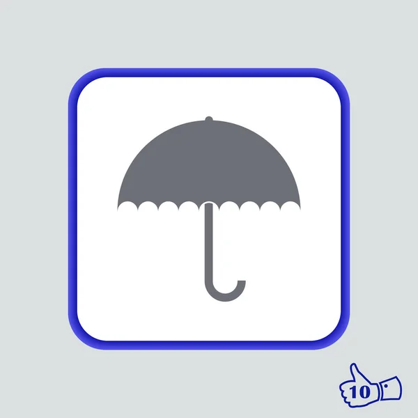 Paraplyskylt ikonen. Regnskyddssymbol. Platt design stil. — Stock vektor