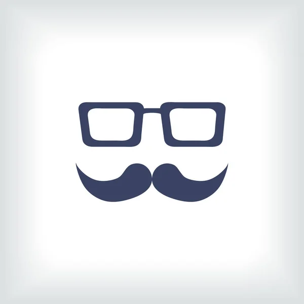 Mustasch och glasögon vektor icon. — Stock vektor