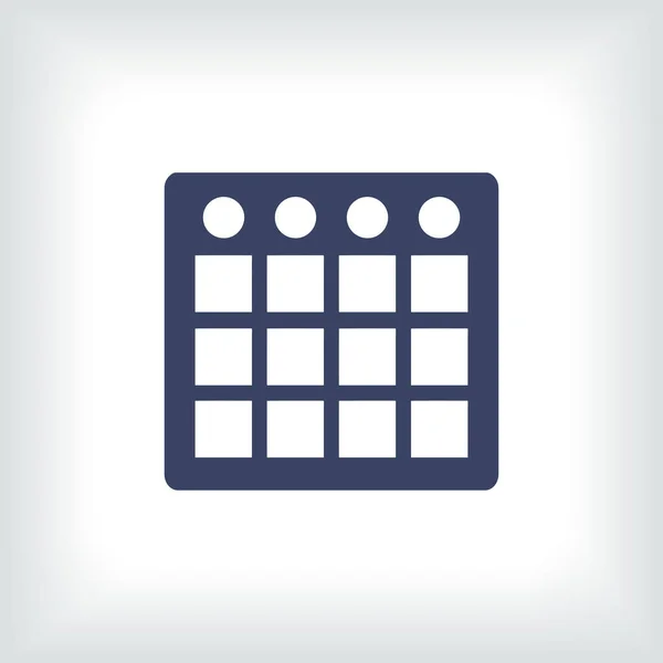 Kalendarz na białym tle mieszkania www mobilnych ikony sylwetka — Wektor stockowy