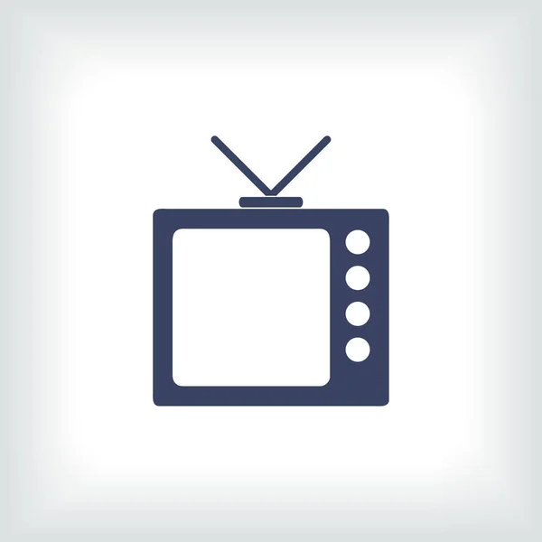 Icono de televisión en estilo plano de moda aislado sobre fondo gris. — Vector de stock