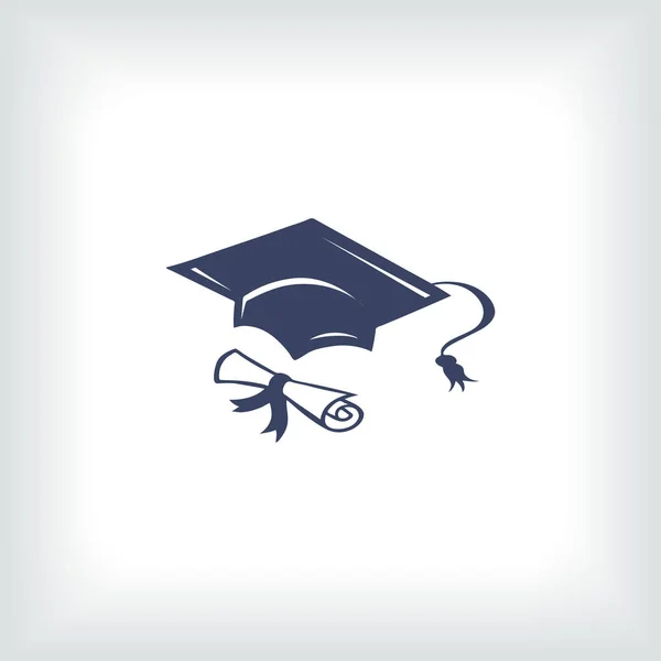 Tapa de graduación y diploma icono web. ilustración vectorial — Vector de stock