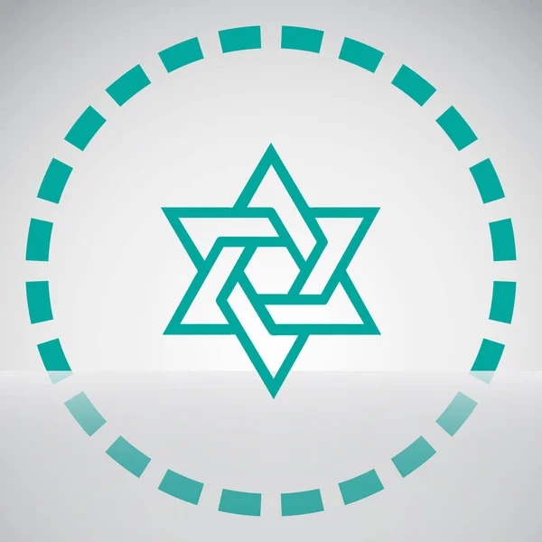 Stella dell'illustrazione vettoriale dell'icona di David. Simbolo di Israele. Segno ebraico — Vettoriale Stock