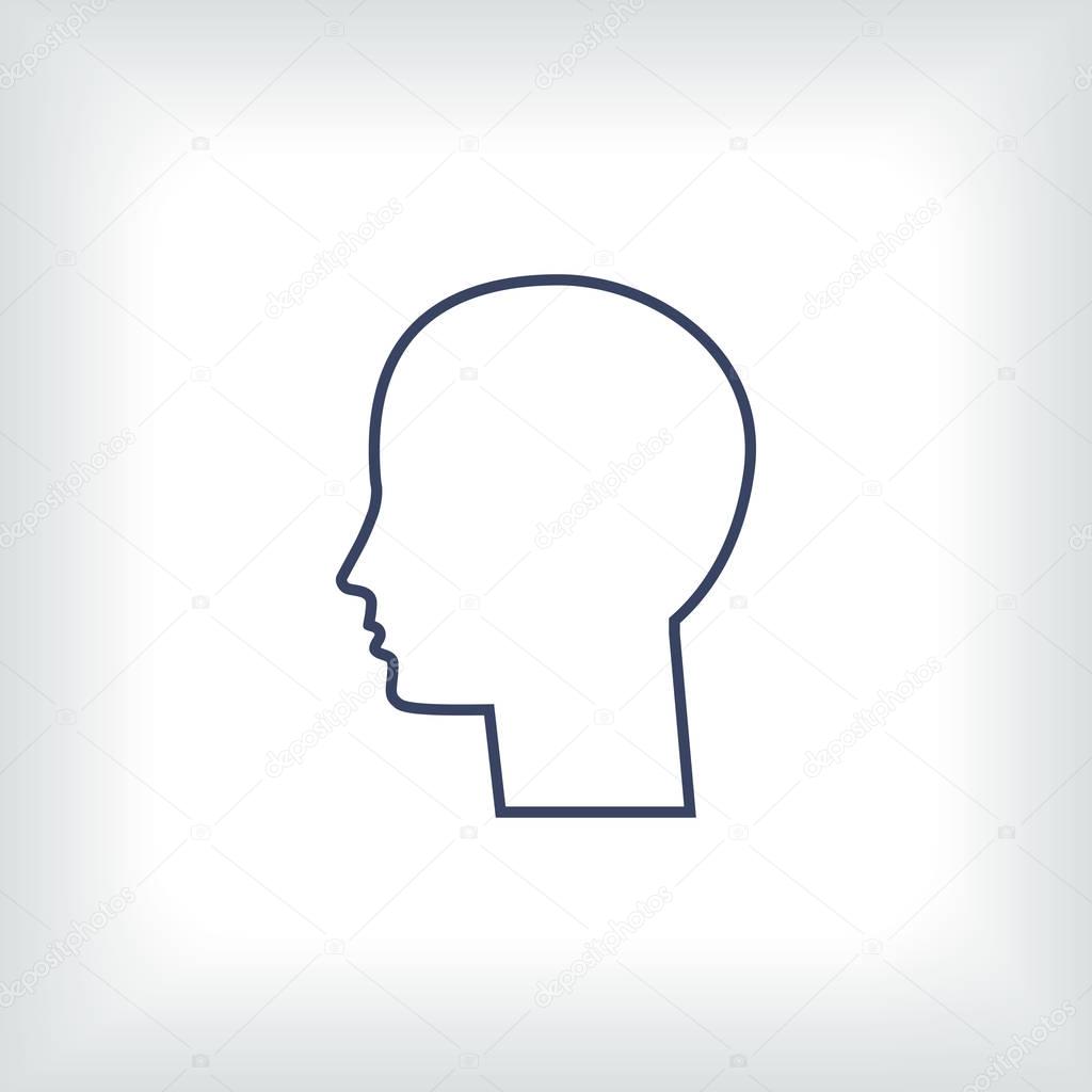 Human head. Flat illustration.