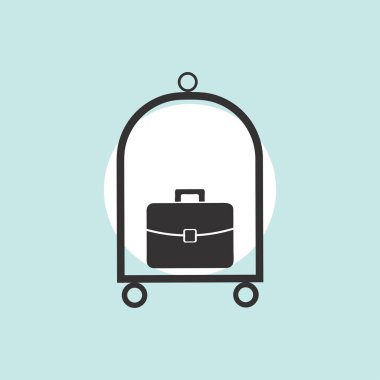 Bagaj web vektör simgesi.